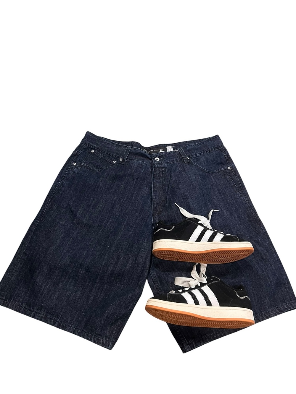 Rocawear Men's Navy Wide-Leg Denim Shorts